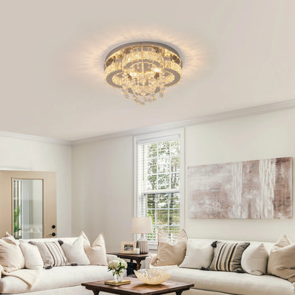 Luxury Crystal Flush Mount Ceiling Chandelier Light