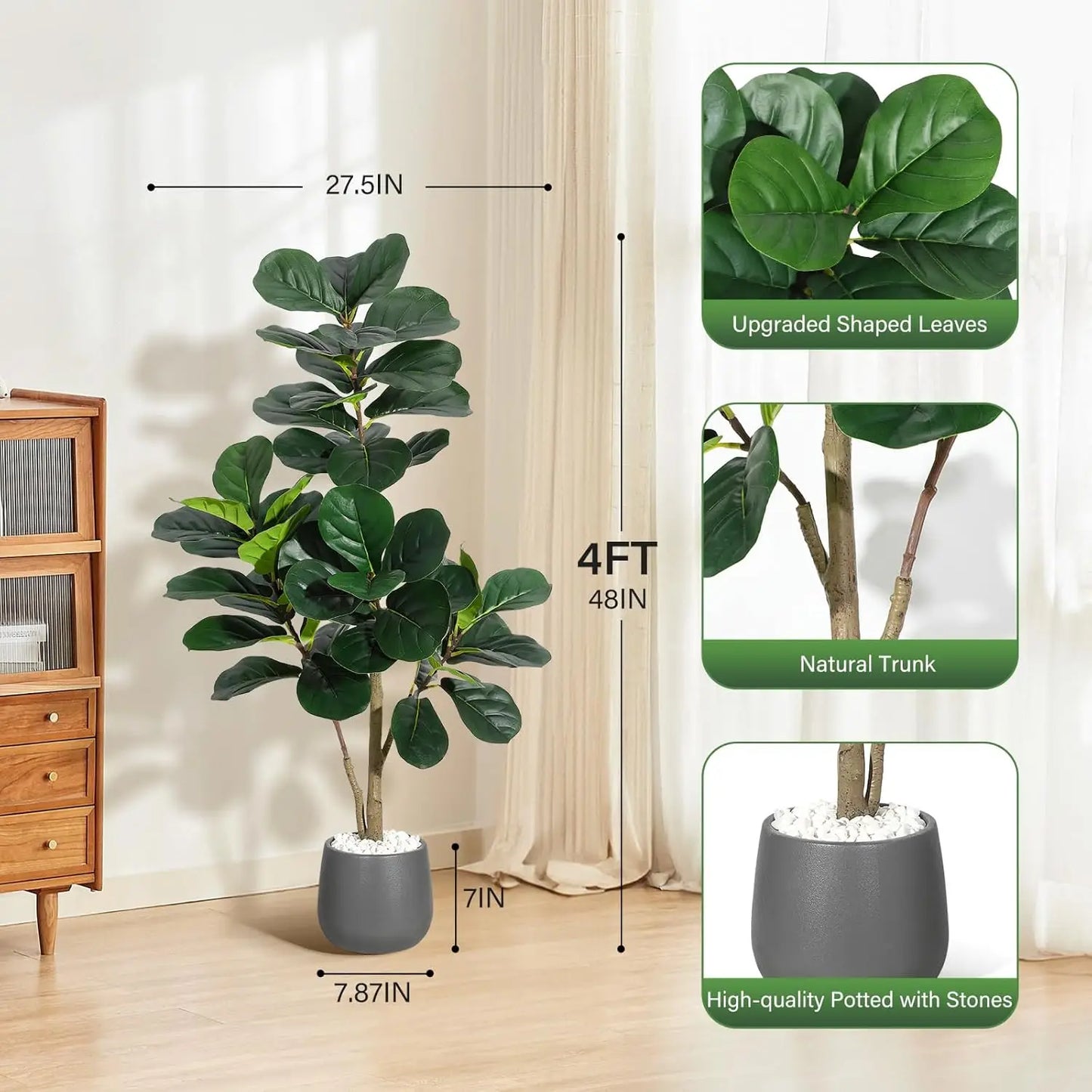 Artificial Fiddle Leaf Fig Floor Tree