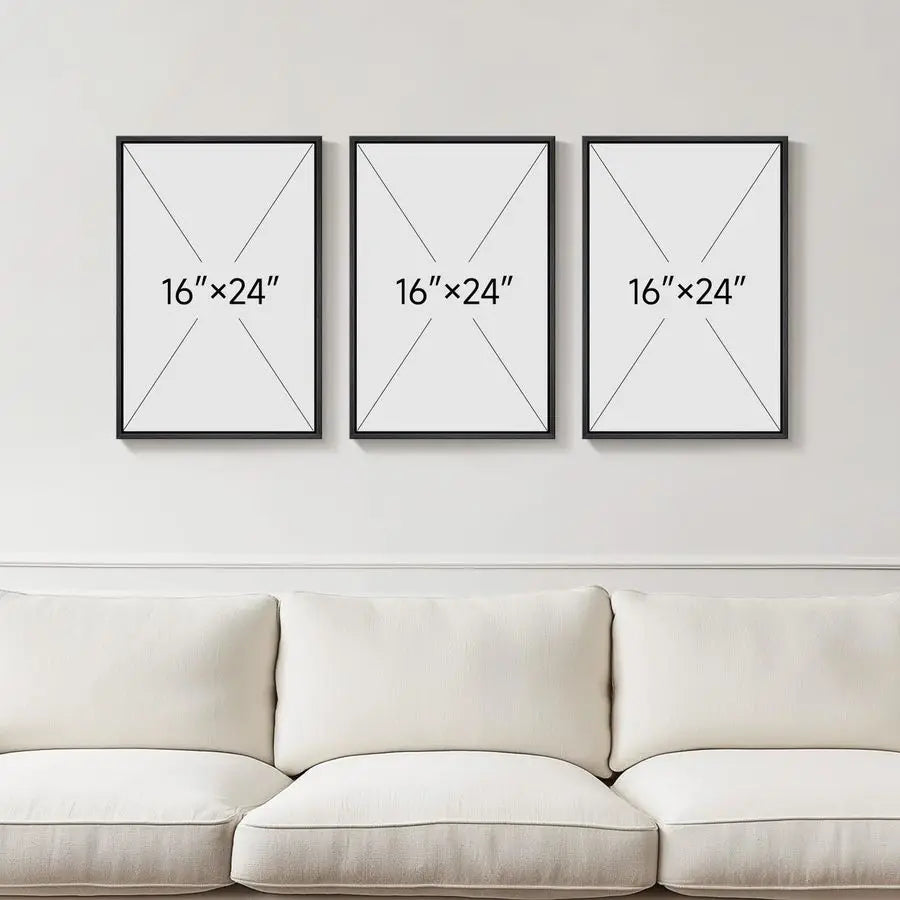 Neutral Abstract Canvas Wall Art Set of 3