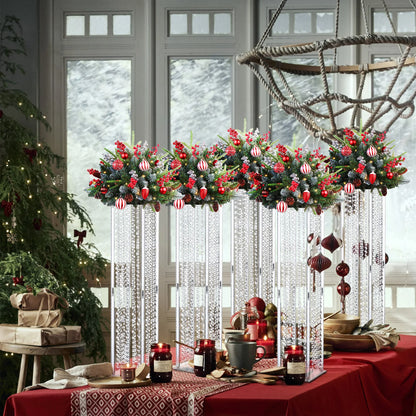 Crystals Acrylic Wedding Centerpiece Columns - 4 Piece Set