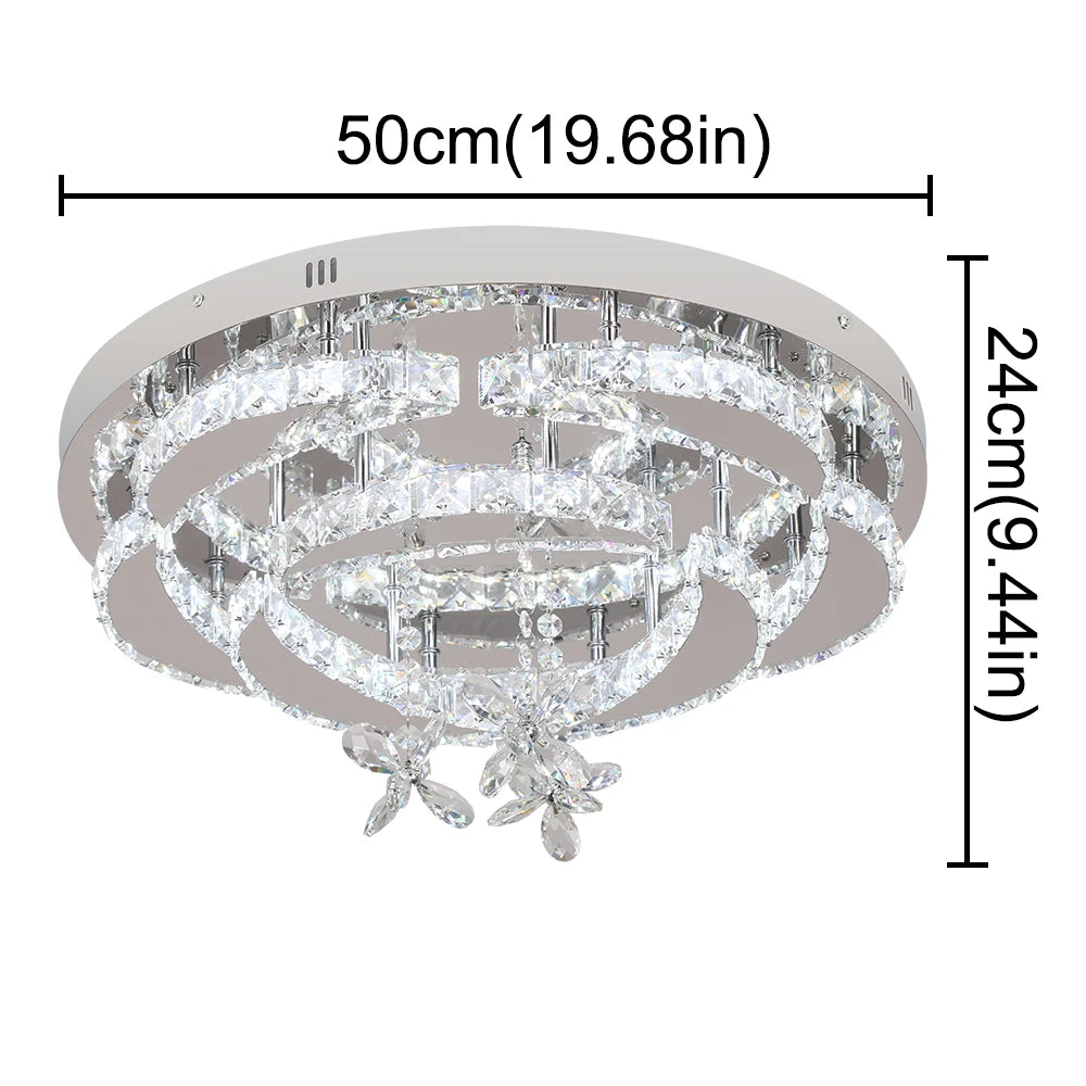 Luxury K9 Crystal Flush Mount Ceiling Chandelier