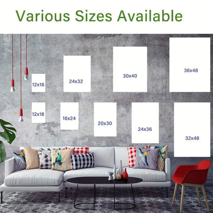 Large Floral Print Wood Framed Wall Art