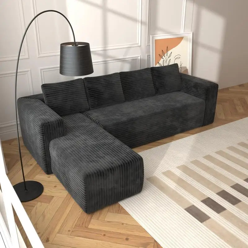 L-Shaped Cloud Deep Seat Sectional Sofa