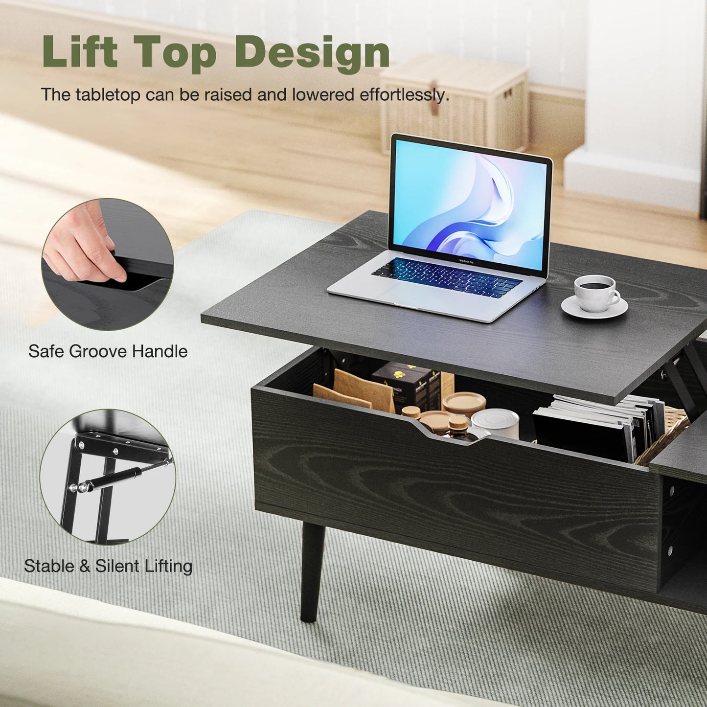 Lift Top Coffee Table Desk Adjustable