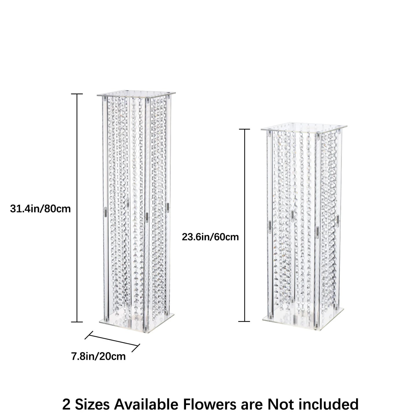 Crystals Acrylic Wedding Centerpiece Columns - 4 Piece Set