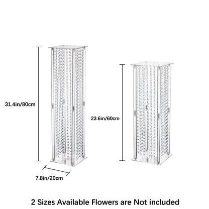 Crystals Acrylic Wedding Centerpiece Columns - 4 Piece Set