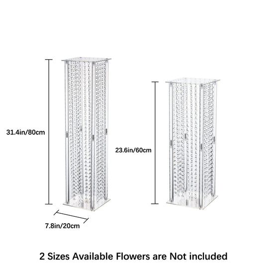 Crystals Acrylic Wedding Centerpiece Columns - 4 Piece Set