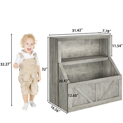Kids Wooden Toy Storage Organizer Bookshelf