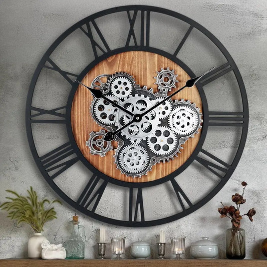 Steampunk Moving Gear Wall Clock