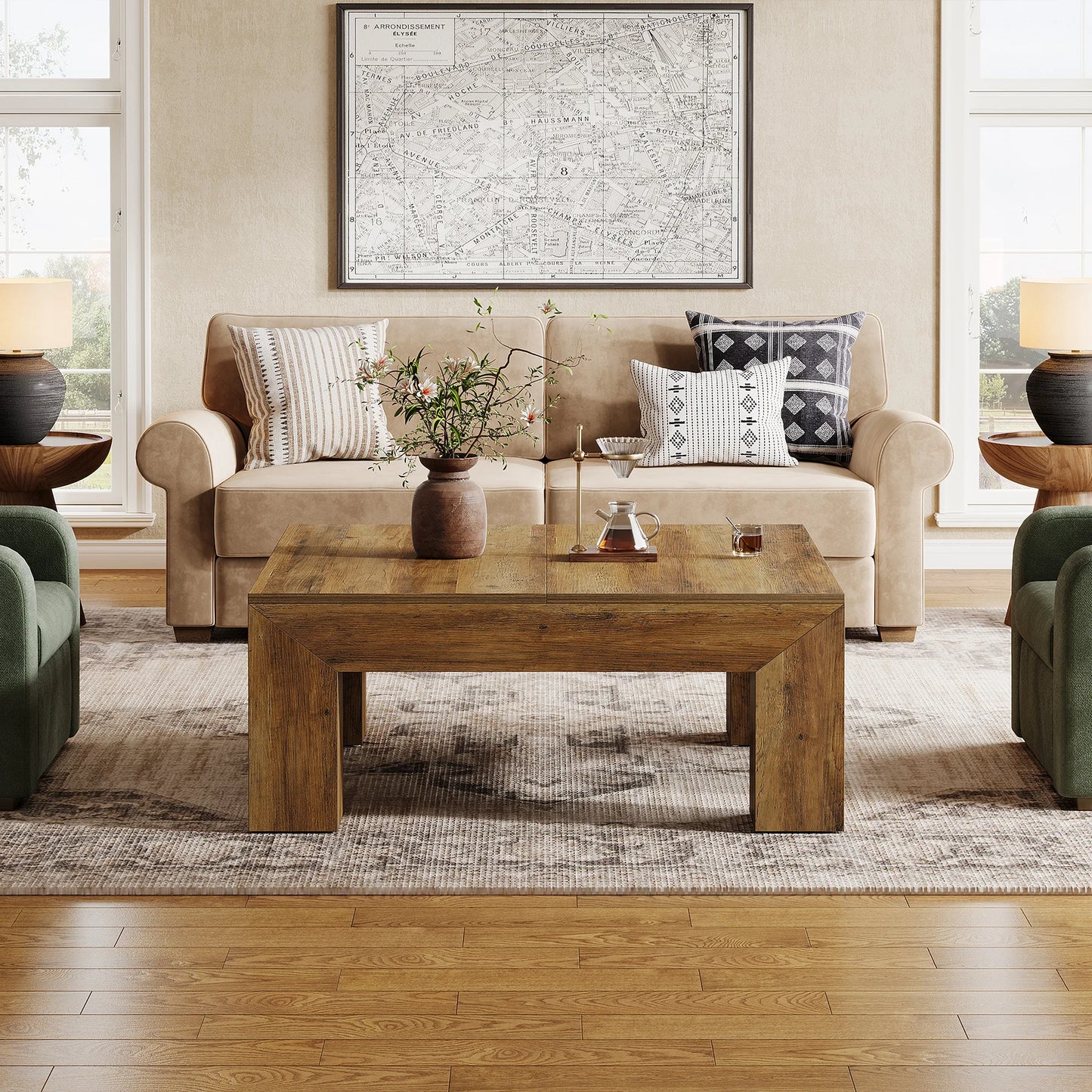 Farmhouse Square Wood Coffee Table