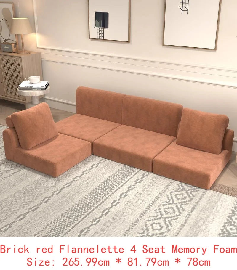 L-Shaped Cloud Deep Seat Sectional Sofa
