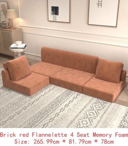 L-Shaped Cloud Deep Seat Sectional Sofa