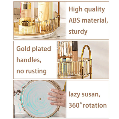 3-Tier Rotating Makeup Organizer Storage Rack