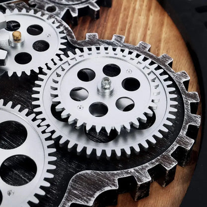 Steampunk Moving Gear Wall Clock
