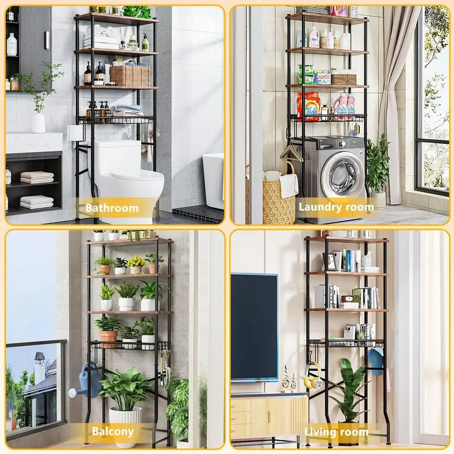 4-Tier Over Toilet Storage Shelf Organizer