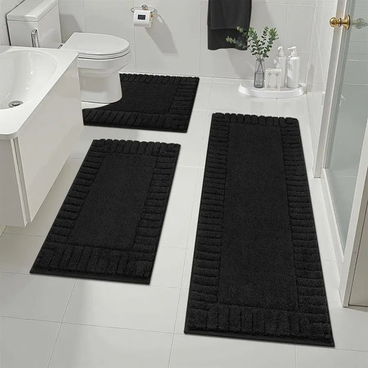 3 Piece Non-Slip Bathroom Rug Set