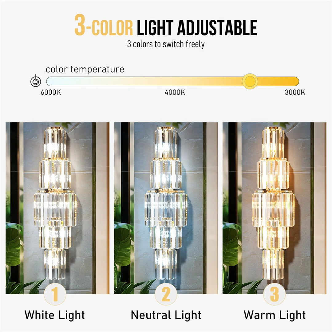 Modern Crystal Wall Sconce Light Fixture