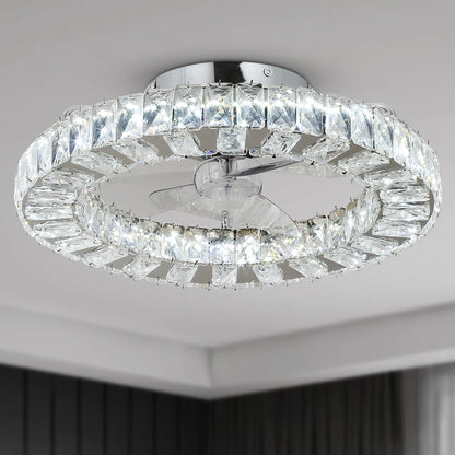 Modern Crystal Ceiling Fan Chandelier with remote