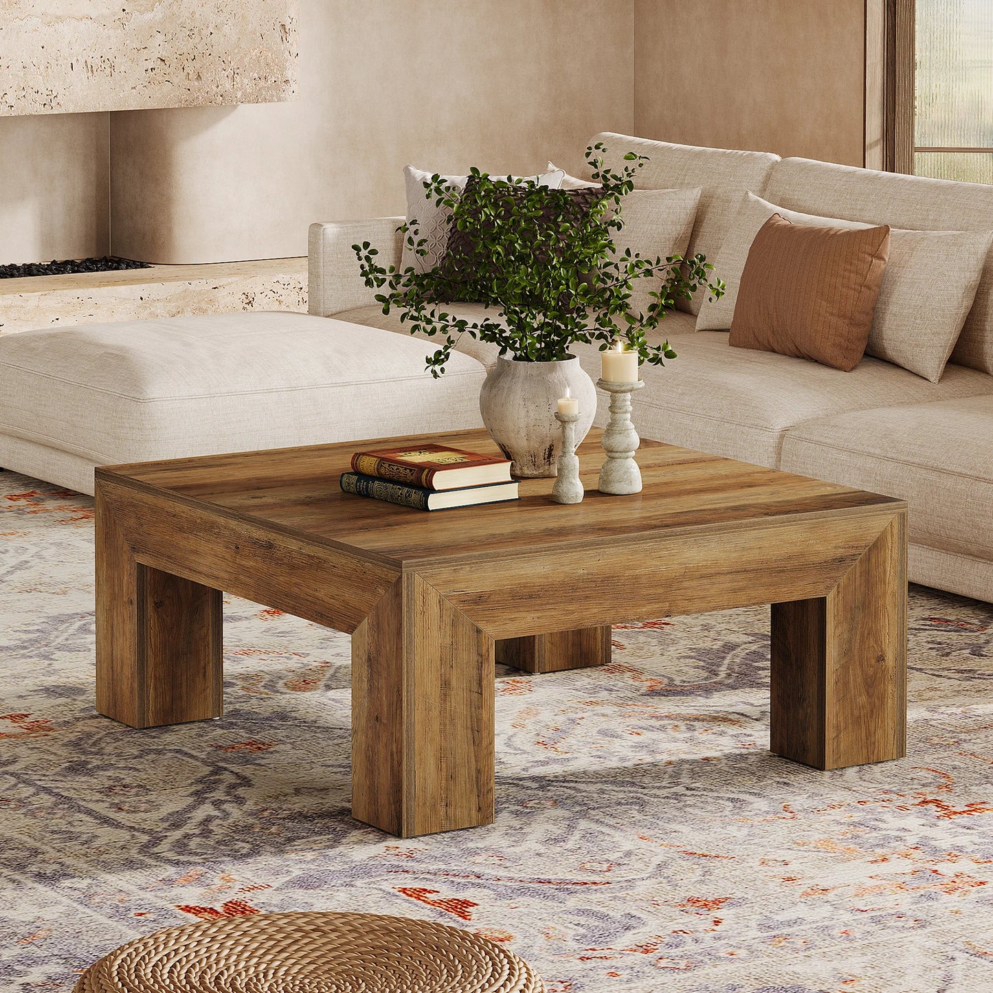 Farmhouse Square Wood Coffee Table