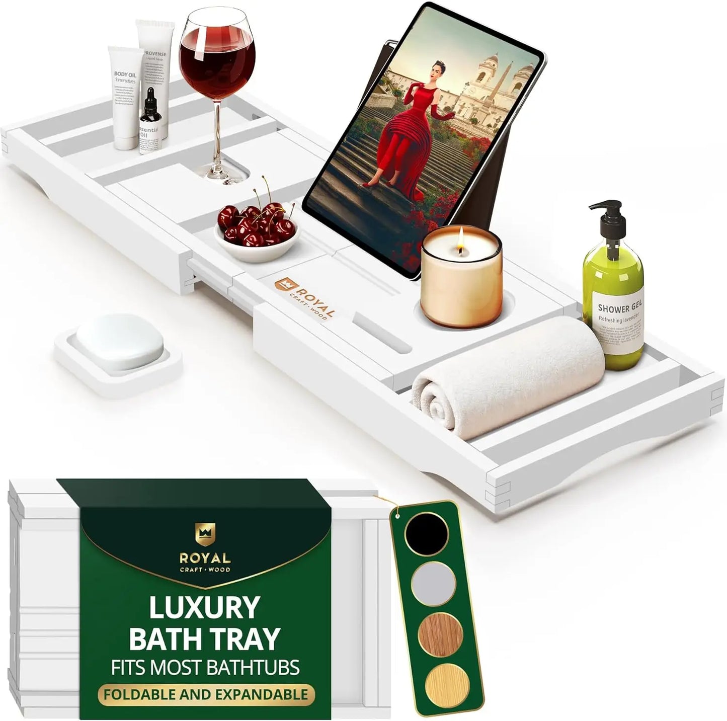 Luxury Bamboo Foldable Bathtub Spa Tray