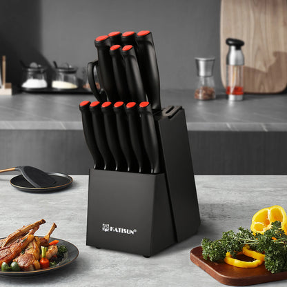 Obsidian 15 Piece Damascus Knife Block Collection