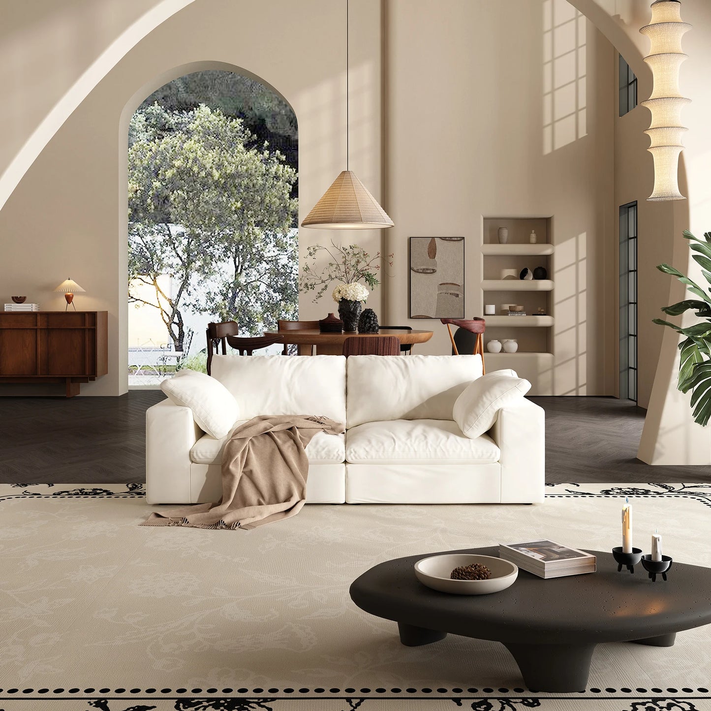 Oversized Modular Cloud Sectional Sofa with Ottoman