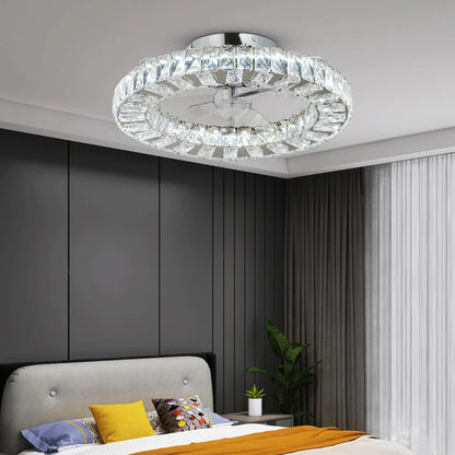 Modern Crystal Ceiling Fan Chandelier with remote