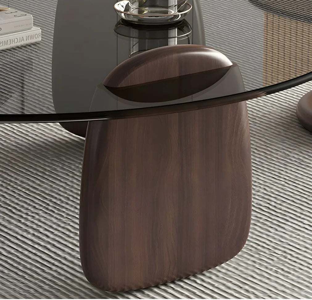 Round Glass Nesting Coffee Table Set of Two