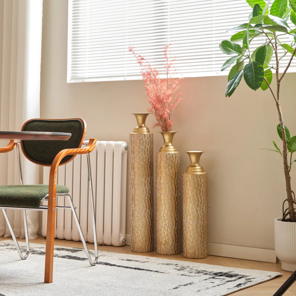 Metal Floor Vase Set of 3