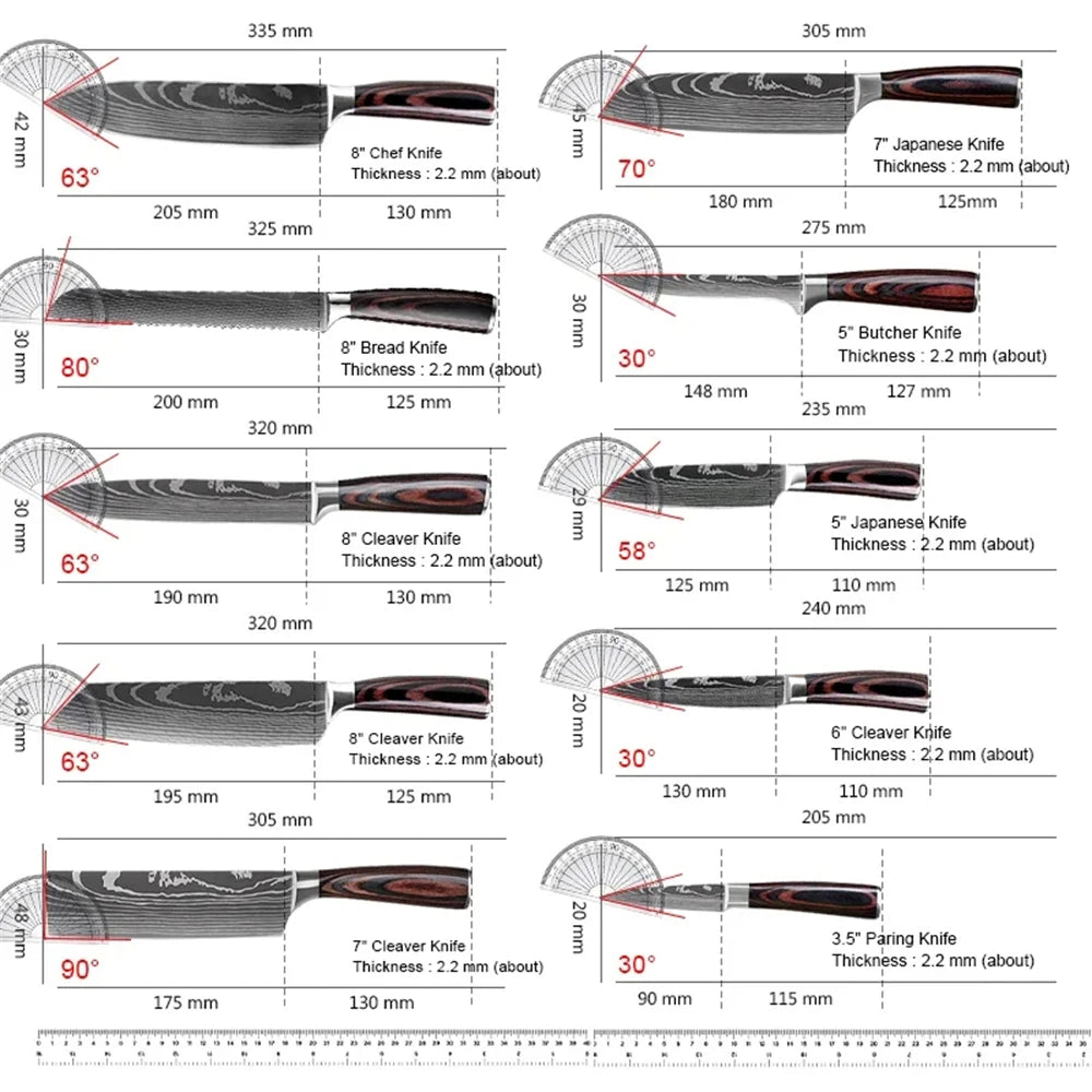 Obsidian Professional Stainless Steel Knife Set with Case