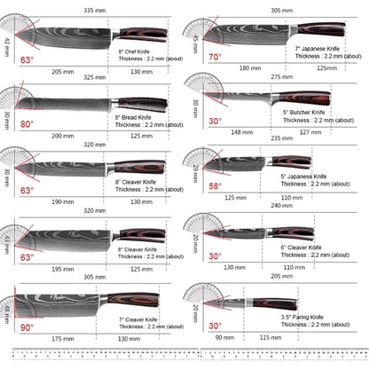 Obsidian Professional Stainless Steel Knife Set with Case
