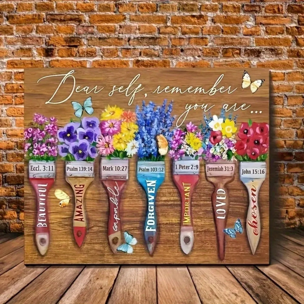 Large Floral Print Wood Framed Wall Art