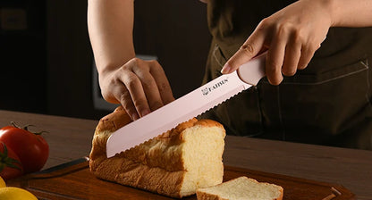 Aurora Pink Titanium Kitchen Knife Block Set