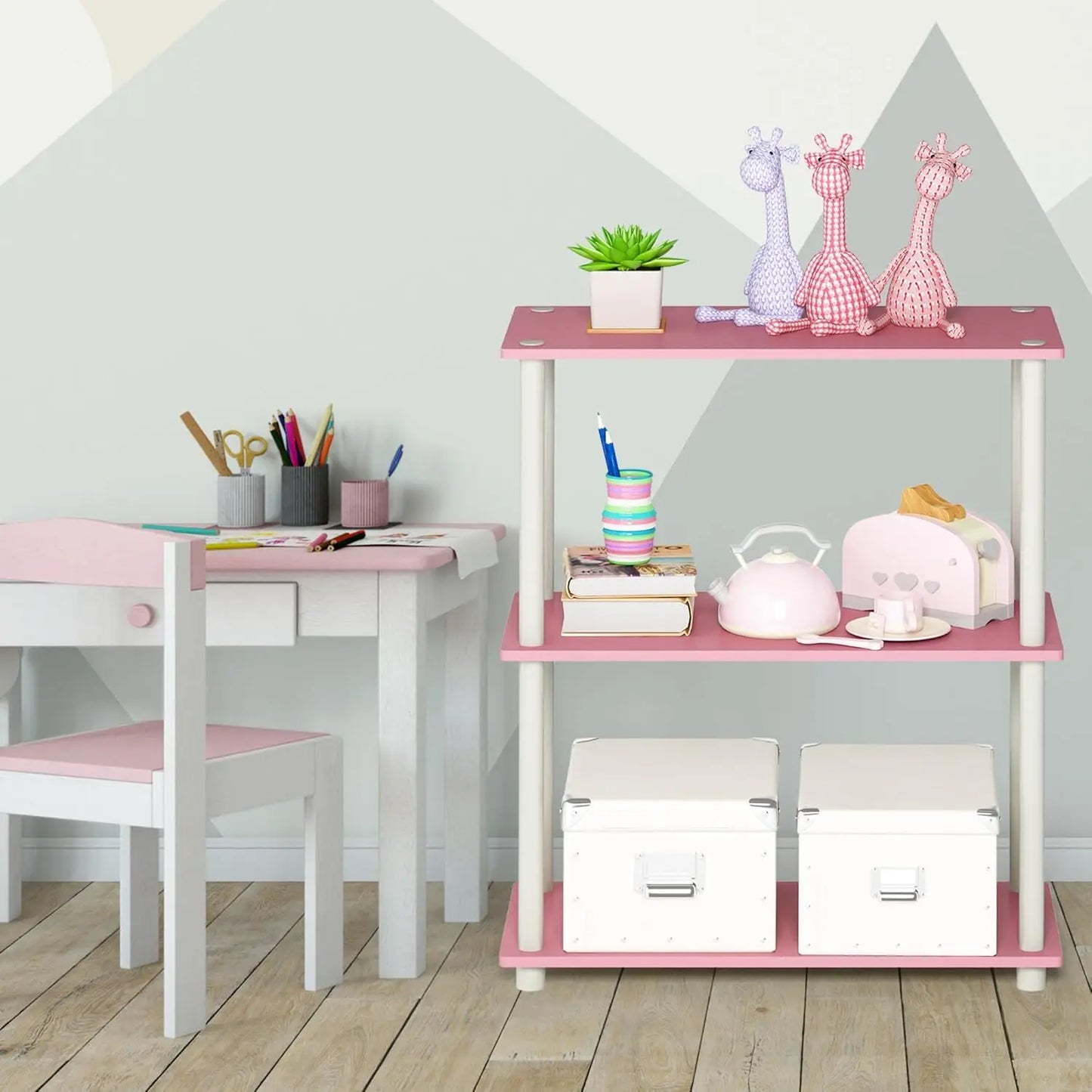 Tool-Free 3-Tier Corner Storage Shelf